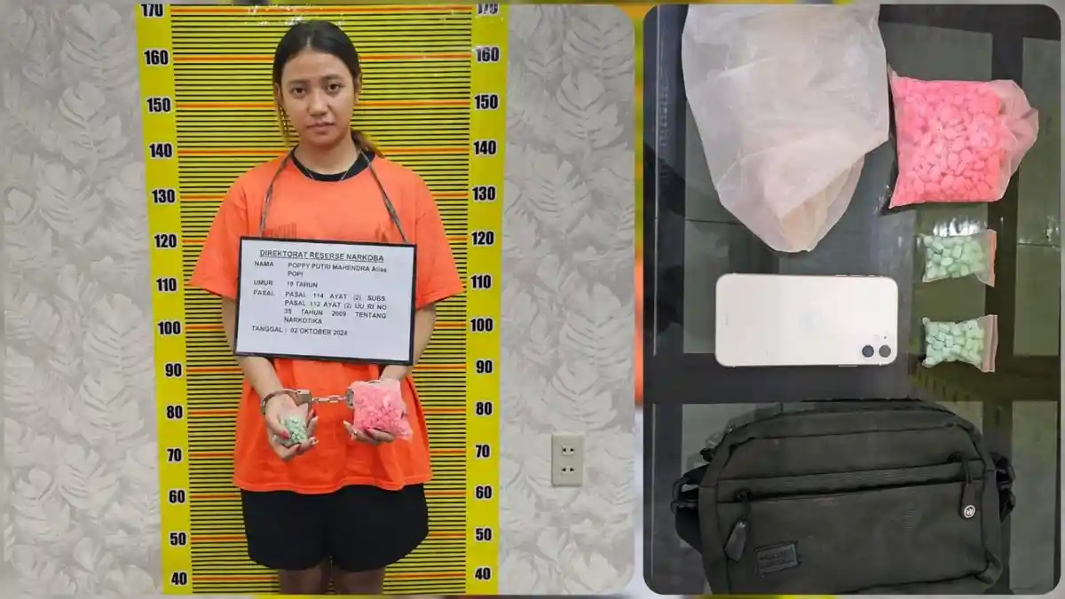 Polda Sumut Tangkap Wanita Muda Poppy Mahendra Saat Bawa Bawa Ratusan Butir Ekstasi dari Helvetia