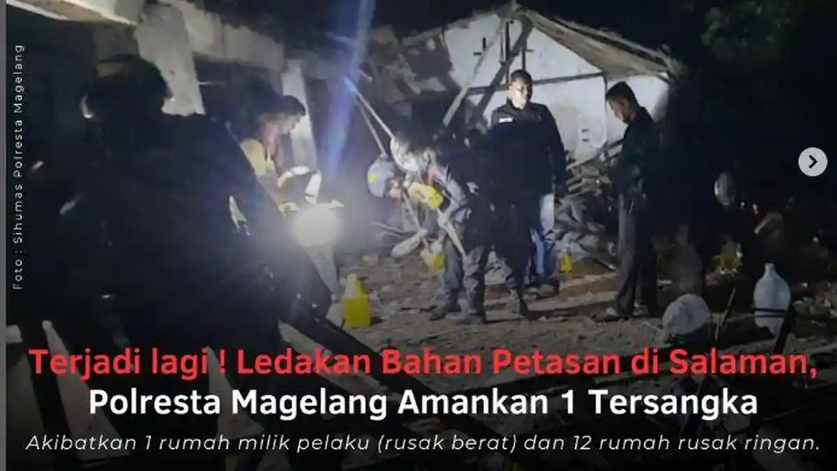 Ledakan di Salaman Magelang Berasal dari Bahan Mercon Seberat 8 Kg