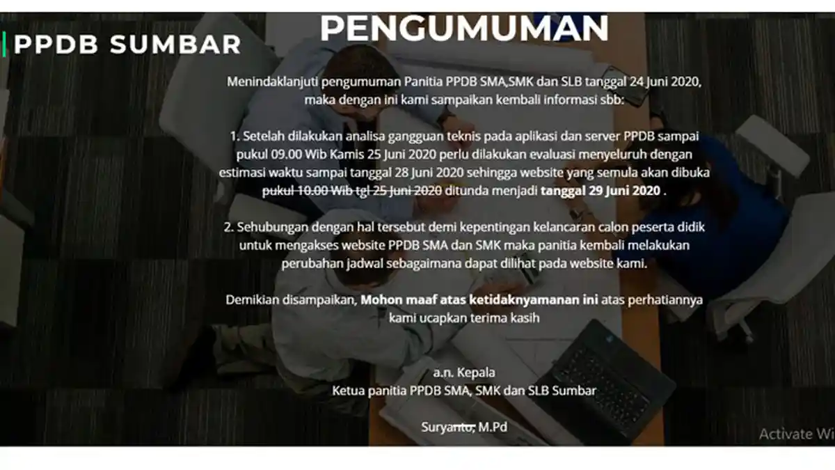 Pukul Berapa Situs PPDB Online SMA/SMK ppdbsumbar2020.id Dibuka? Simak Penjelasan Disdik Sumbar