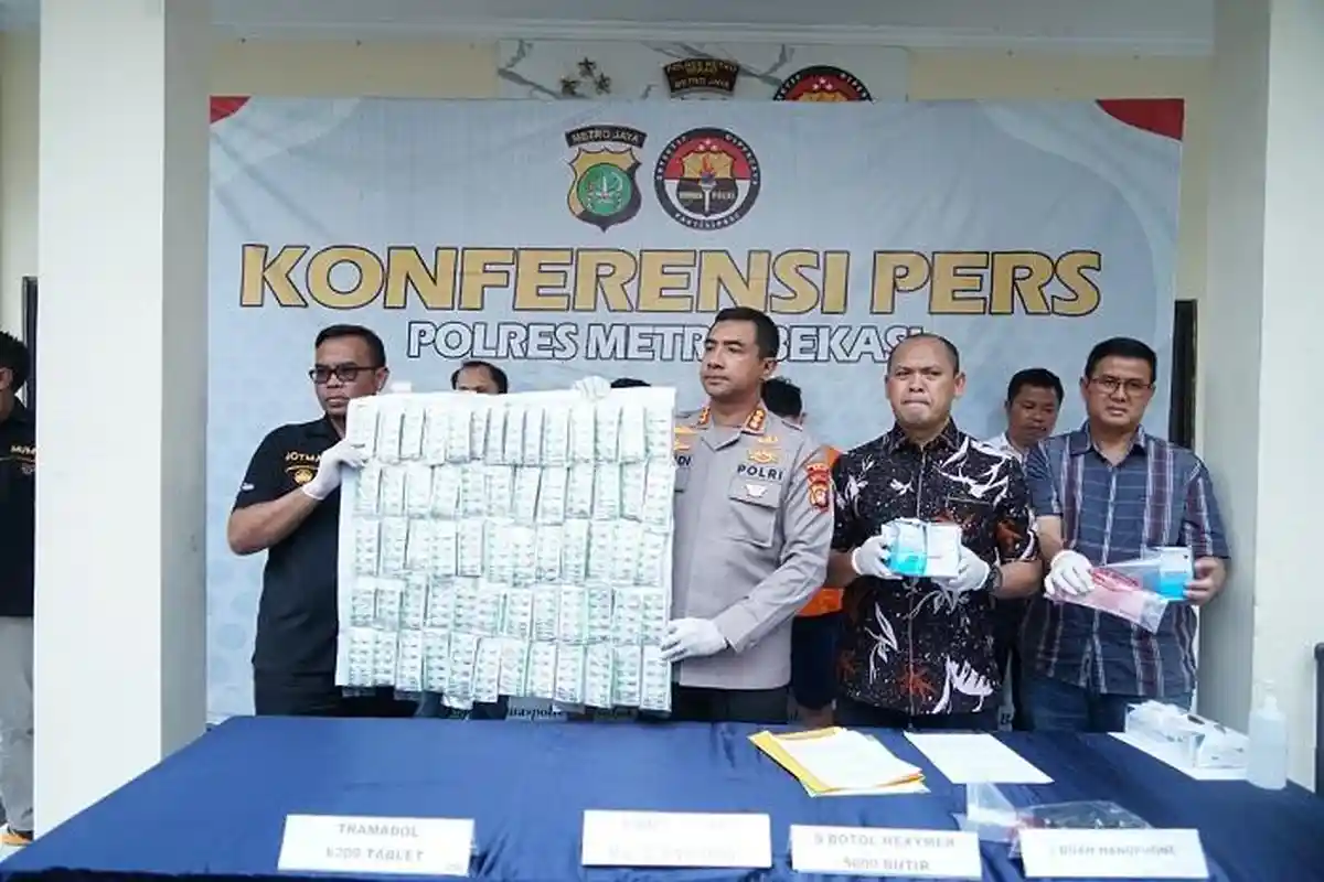 Satnarkoba Polres Metro Bekasi Amankan Puluhan Ribu Obat Daftar G yang Tidak Memiliki Izin