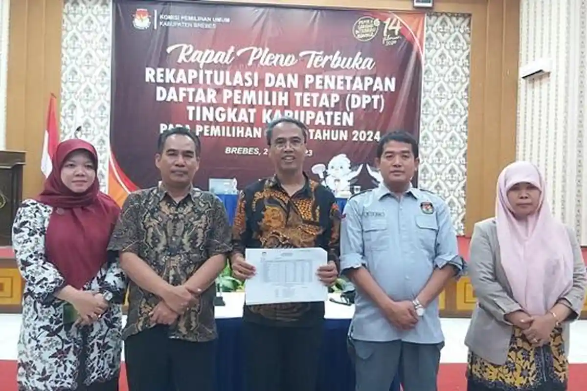 KPU Brebes Tetapkan DPT Pemilu 2024 Jumlahnya Capai 1.511.717 Pemilih