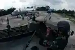 Simulasi Force Down di Lanud Roesmin Nurjadin Pekanbaru