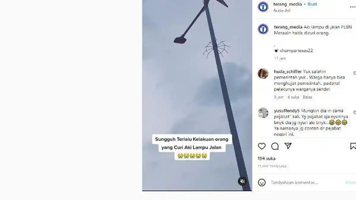 Video Viral Instagram, Aki Lampu di Sepanjang Jalan PLBN Hilang