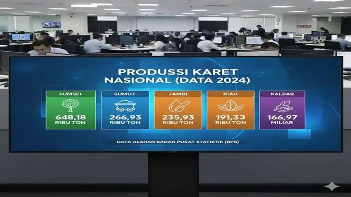 5 Provinsi Produksi Karet Terbesar di Indonesia, Sumsel Pemuncak 