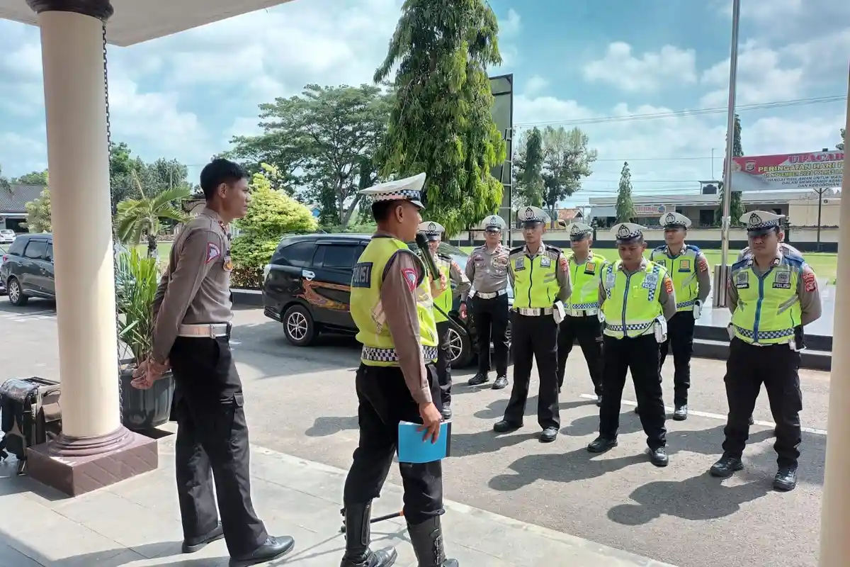Sat Lantas Polres Lampung Timur Polda Lampung Gelar Simulasi Pengawalan Capres dan Cawapres