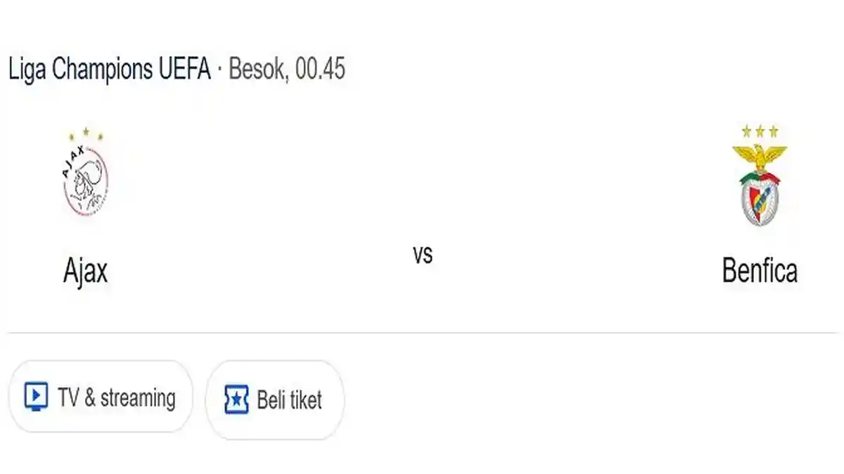 Prediksi Skor dan Susunan Pemain Ajax VS Benfica, Adu Tajam Pavlidis dan Dolberg