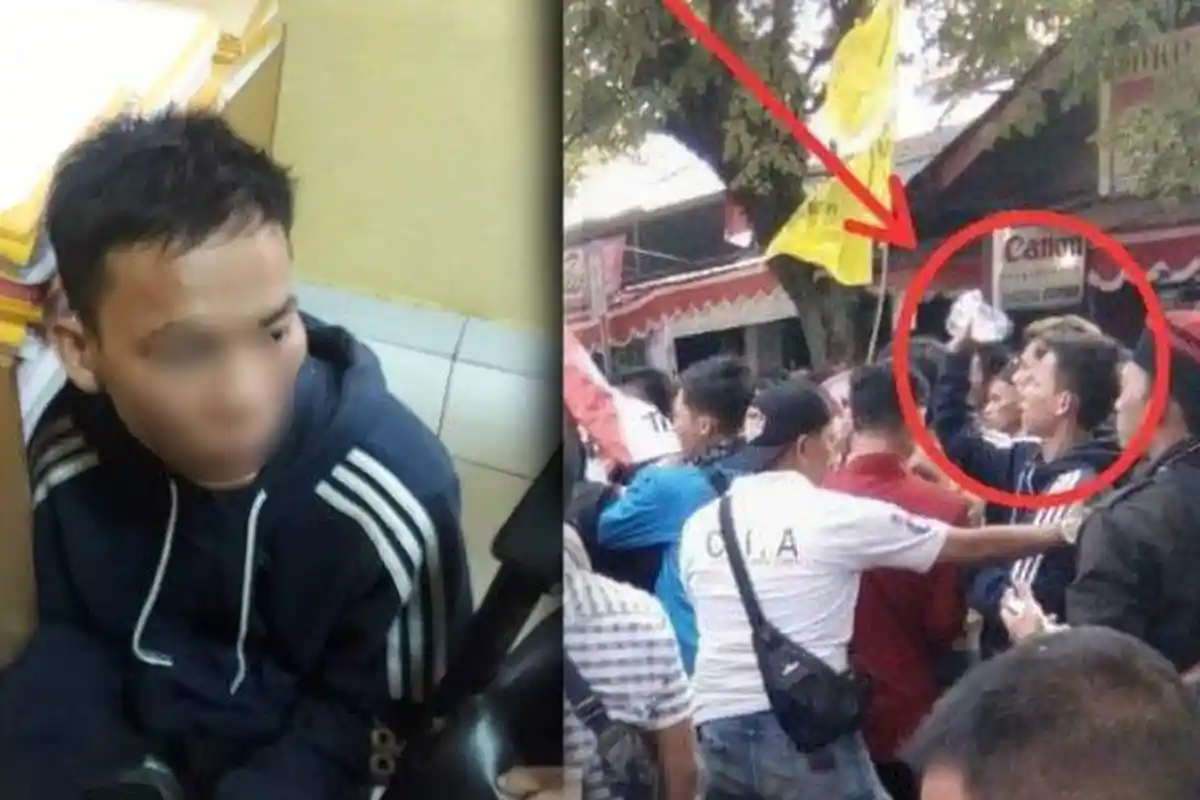 Aksi Pelaku Bakar Polisi Lempar Plastik Isi Bensin Terekam, Jaket yang Dipakai Bantu Polisi Tangkap