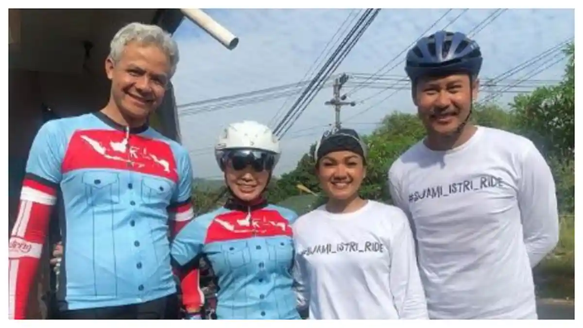 Bersepeda dari Jakarta ke Bali, Nirina Zubir Mampir ke Semarang dan Makan Soto Bareng Ganjar Pranowo
