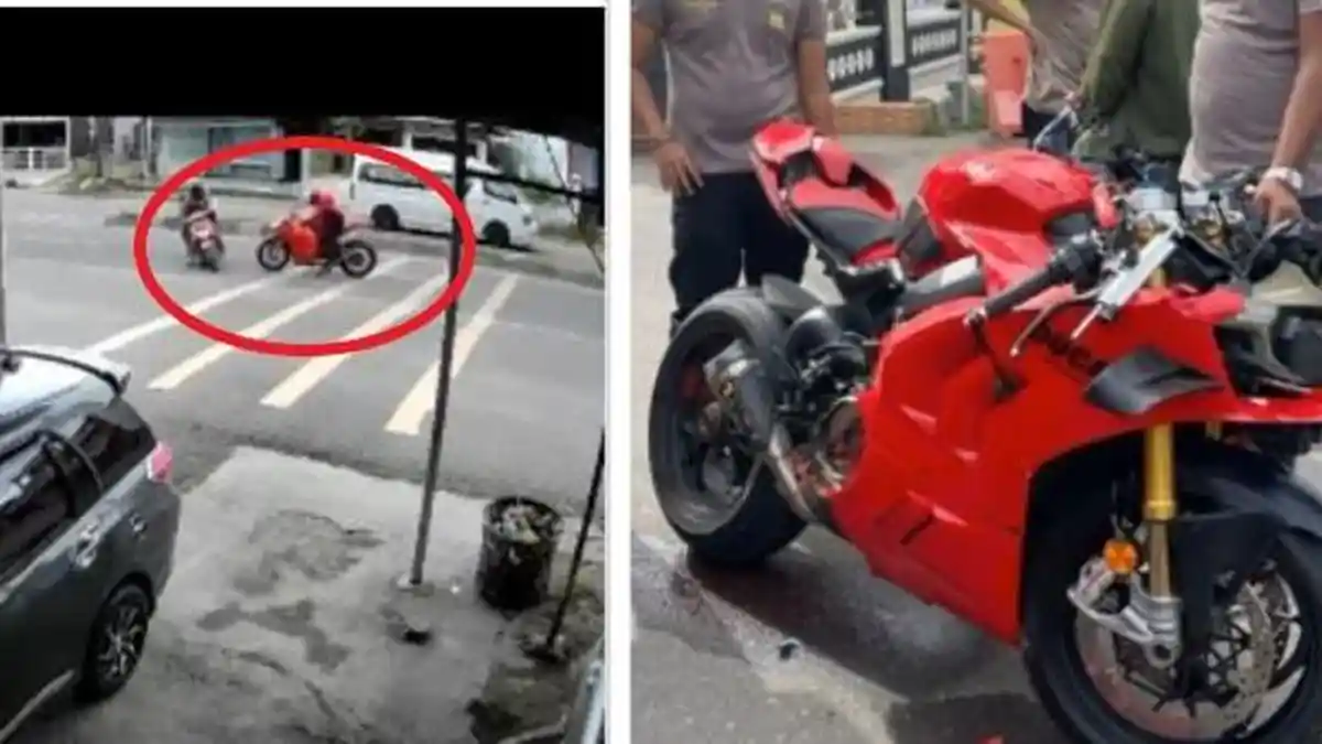 Viral Motor Ducati harga Rp 1 M Ringsek Setelah Adu Banteng dengan Honda Beat