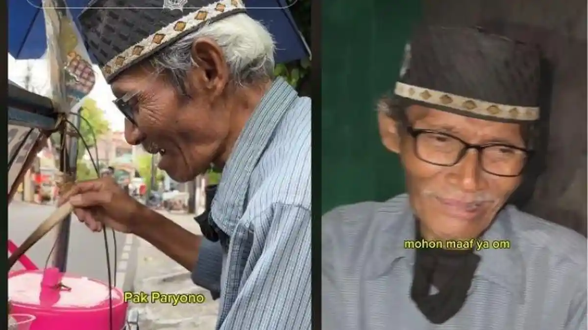KISAH Pilu Kakek Paryono Penjual Es Dawet Pakai Gerobak Dorong, Rindu 4 Anaknya Tapi Semua Cuek