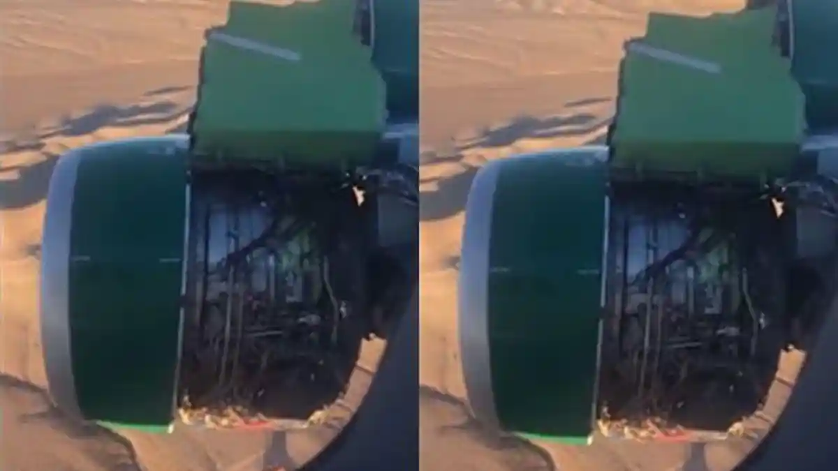 Cover Mesin Pesawat Frontier Airlines Pecah, Penumpang Spontan Telepon Orang Terkasihi