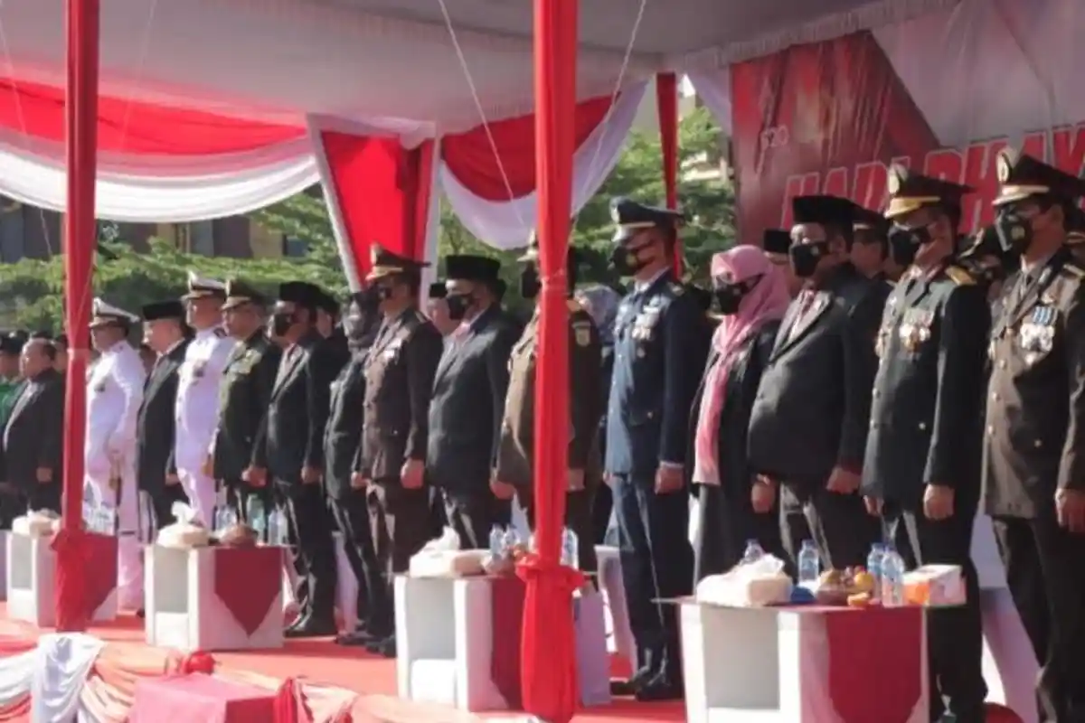 Polda Lampung Ikuti Upacara Virtual dalam Rangka HUT ke-76 Bhayangkara