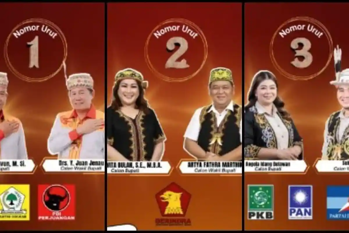 Nomor Urut Paslon di PSU Pilkada Mahulu 2024, Jadwal Kampanye Avun-Juan, Bulan-Fathra, Angela-Suhuk