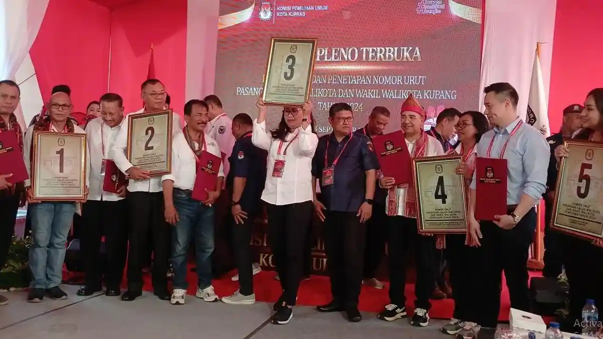 Ini Nomor Urut Lima Paslon Wali Kota dan Wakil Wali Kota Kupang Hasil Undian