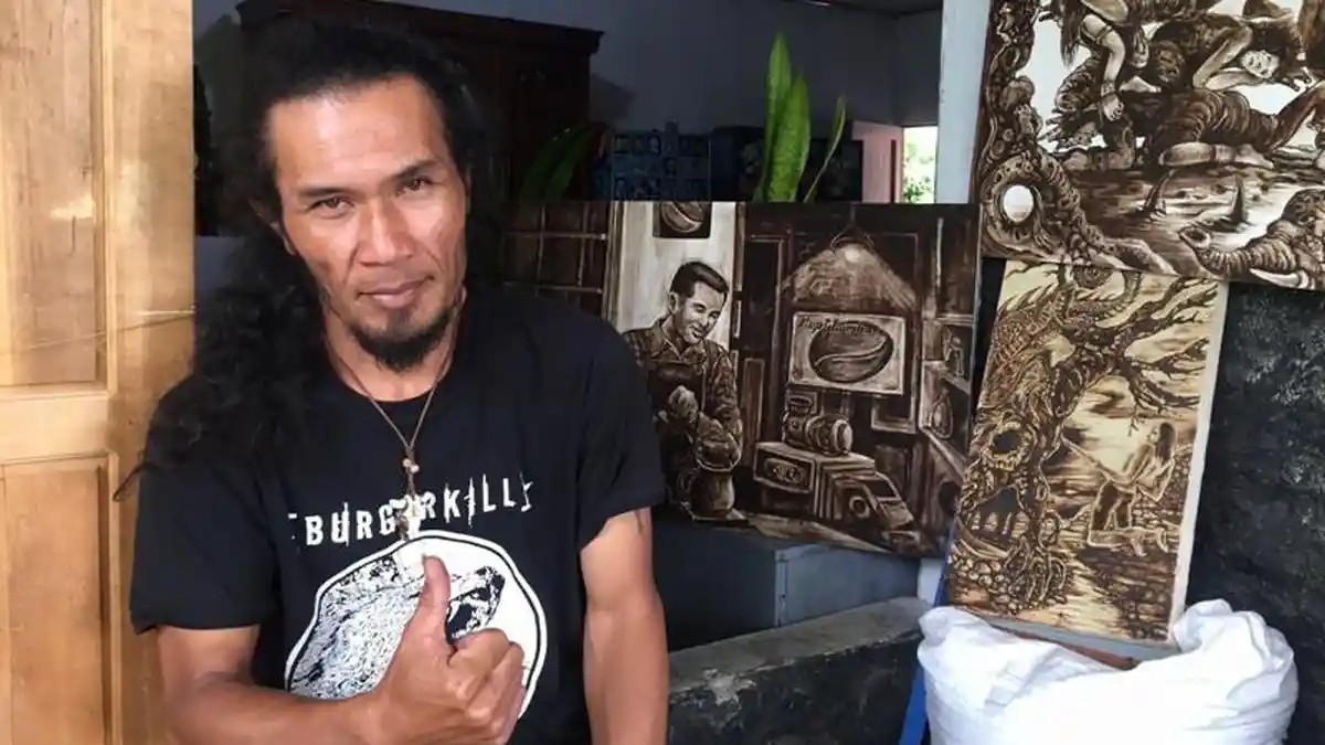 Sipuba Craft Lampung Barat Ciptakan Lukisan Ampas Kopi