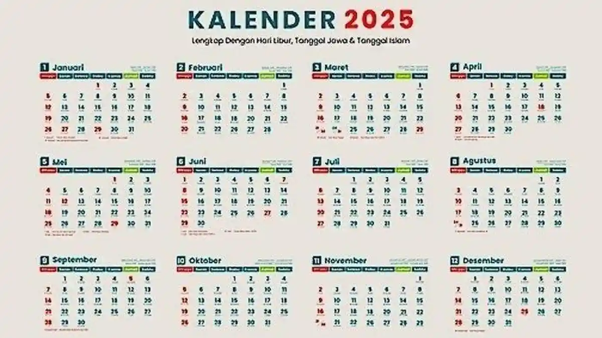 DAFTAR Tanggal Merah dan Cuti Bersama Hingga Akhir Tahun 2025, Mei dan Juni Banjir Hari Libur!