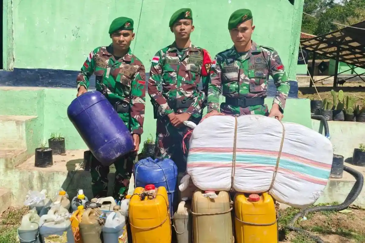 Satgas Yonif 742 Gagalkan Penyelundupan BBM, Rokok dan Tembakau di Perbatasan Indonesia-Timor Leste