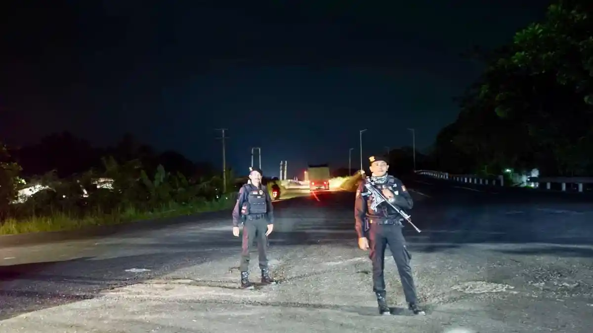 Samapta Polres Lampung Tengah Patroli di Simpang Terbanggi Besar