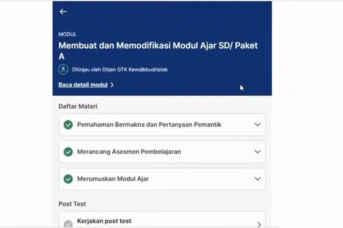 10 Kunci Jawaban Post Test Modul 2 : Perencanaan Pembelajaran SD Lengkap