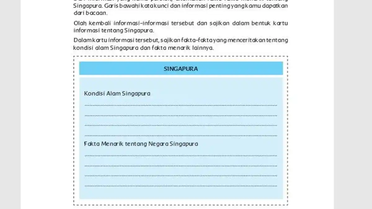 Bagaimana Kondisi Alam Singapura? Tema 8 Kelas 6 Halaman 25 26 27