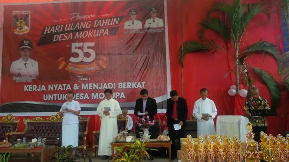 Saat Peryaaan HUT Desa, Empat Pimpinan Gereja Doakan Mokupa