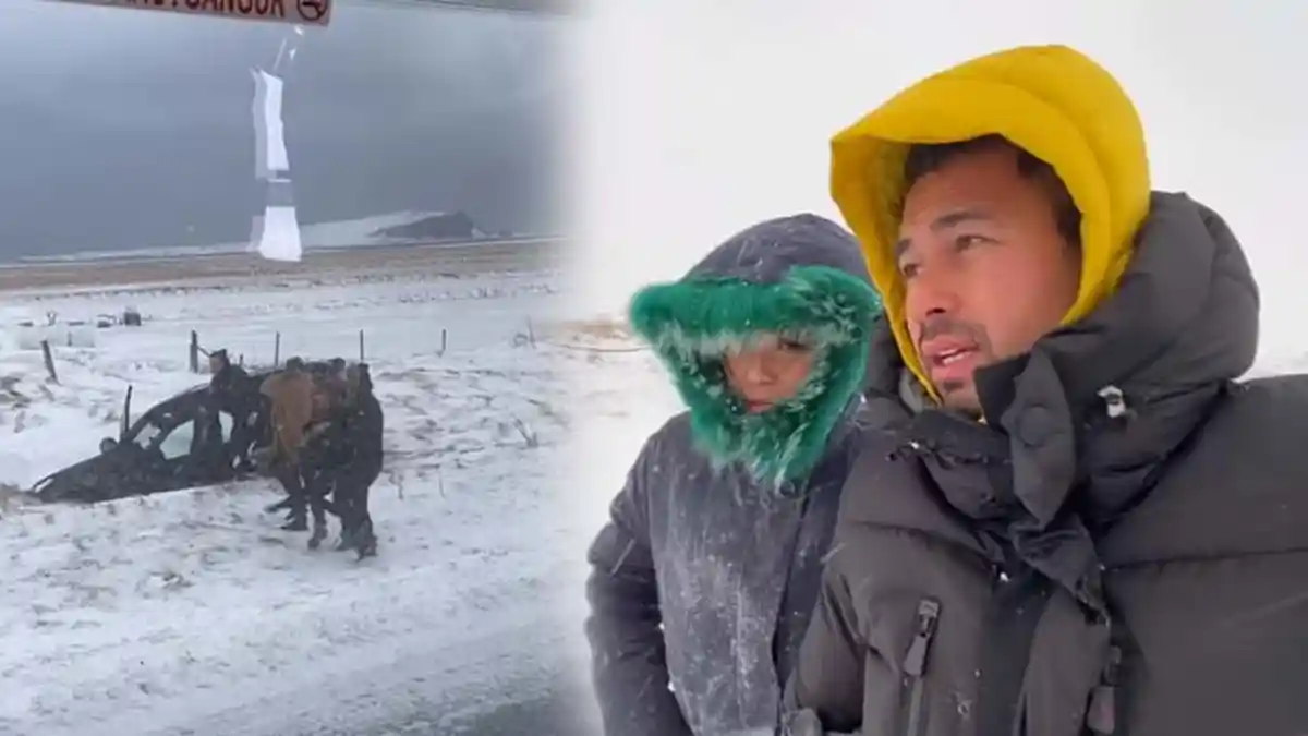 Raffi Ahmad Kena Badai Salju, Nagita Slavina Sigap Kasih Bantuan saat Lihat Bule Kecelakaan Mobil