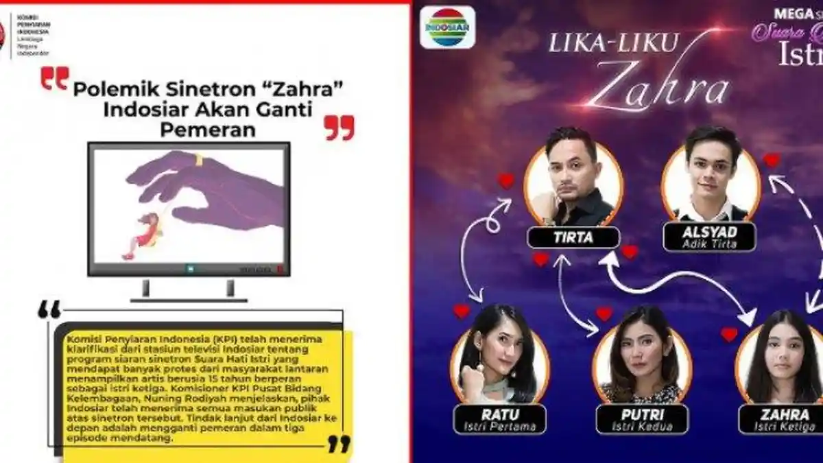 Pihak Indosiar Buka Suara Soal Polemik Sinetron Suara Hati Istri, Zahra Ganti Pemeran