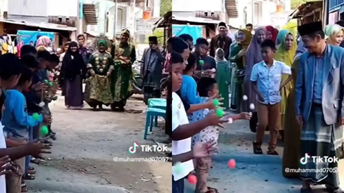 Viral Iringan Pengantin Pakai Lato-lato, Warganet : Beda dari yang Lain