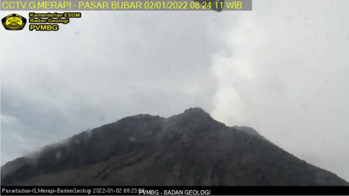 UPDATE Gunung Merapi 2 Januari 2022: Terpantau Landai, Pagi Ini Tak Ada Guguran Lava Pijar