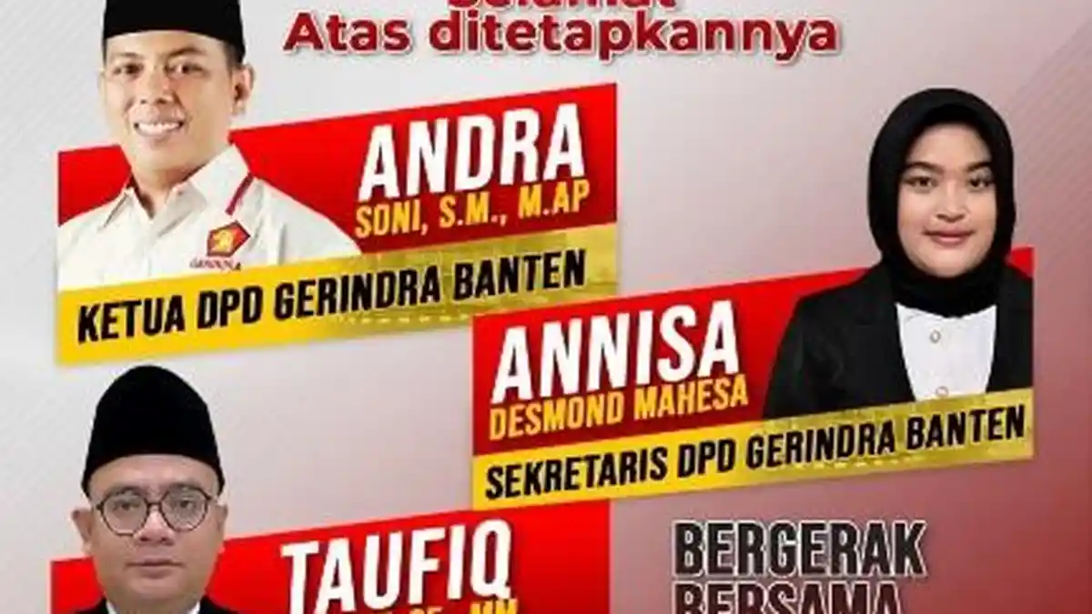 Andra Soni Jabat Ketua DPD Gerinda Banten, Helldy Agustian Siap Berikan Dukungan