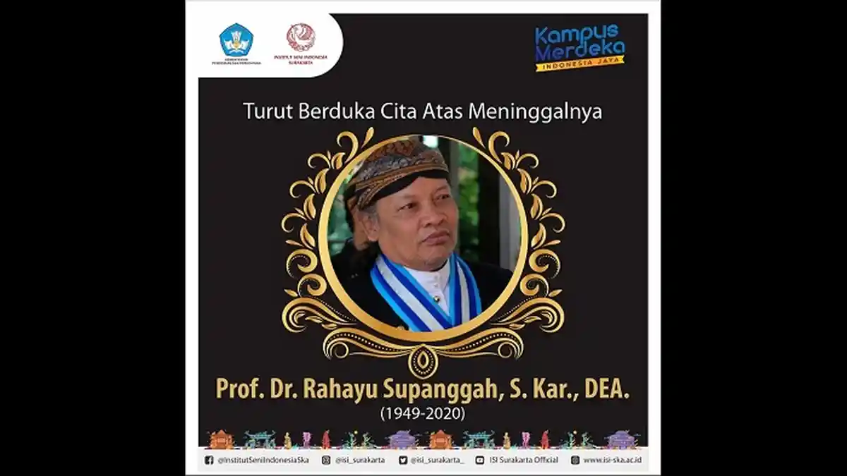 KABAR DUKA: Maestro Gamelan dan Karawitan Prof Rahayu Supanggah Berpulang