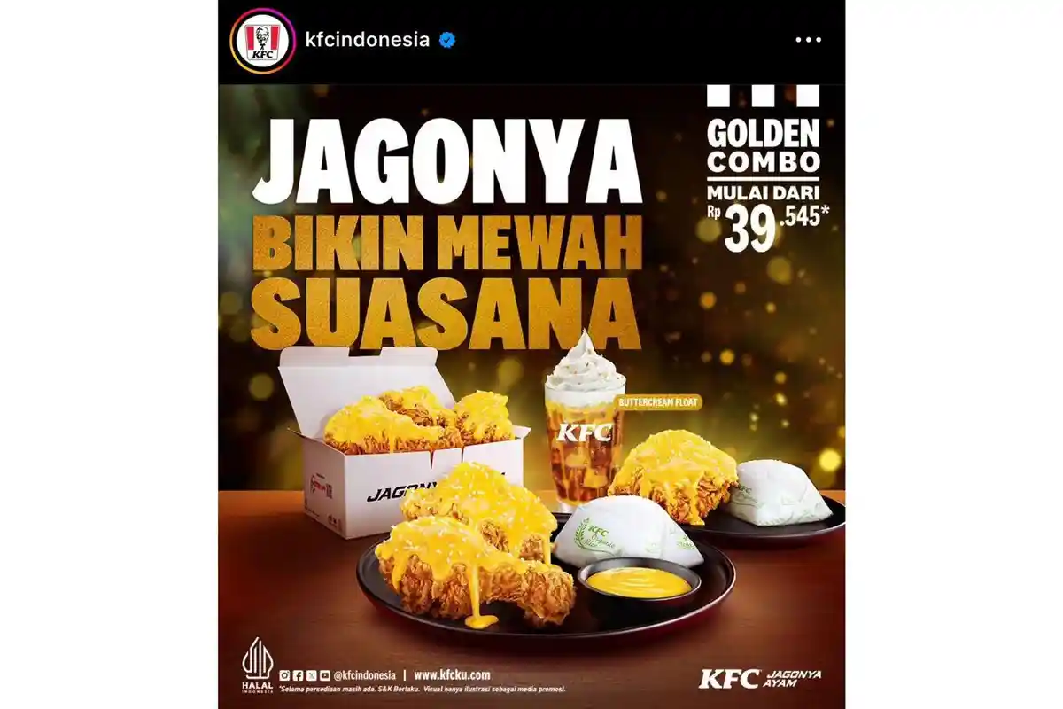 Promo KFC Golden Combo Berlaku Lagi, Nikmati Menu Golden Chicken Mulai dari Rp 39.545, Ini Syaratnya
