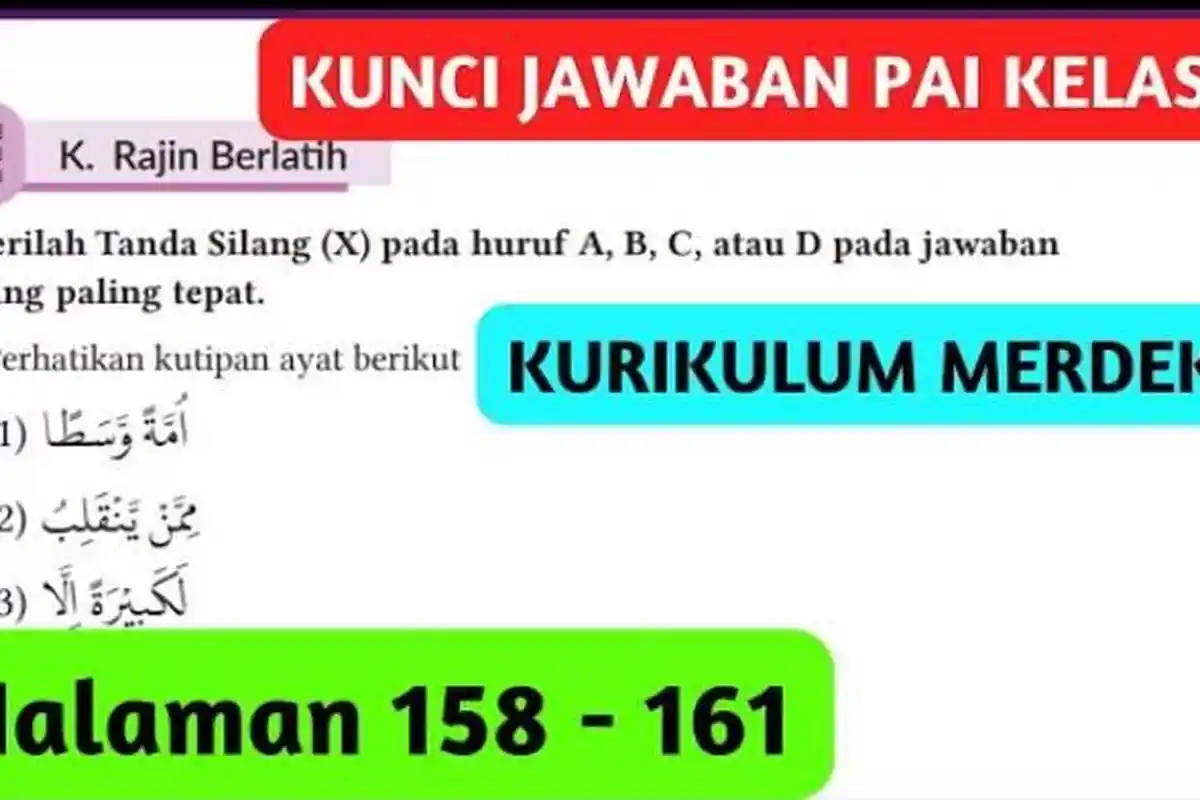Soal & Kunci Jawaban PAI kelas 8 SMP Halaman 158 159 160 161 162 Kurikulum Merdeka, Adil & Moderat