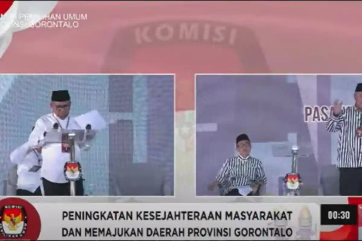 Teriakan 'Huu' Pendukung Paslon Pilgub Gorontalo, Kris Wartabone Mengeluh ke Moderator