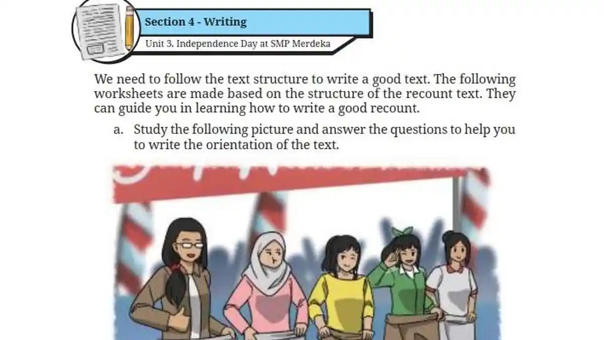 Soal Bahasa Inggris Kelas 8 Kurikulum Merdeka Halaman 60 61, Kunci Jawaban Section 4: Writing
