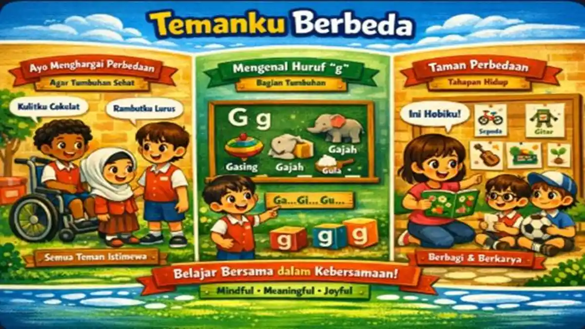 Contoh Modul Ajar Deep Learning Bahasa Indonesia Fase A Kelas 1 SD Bab 6 Temanku Berbeda Semester 2