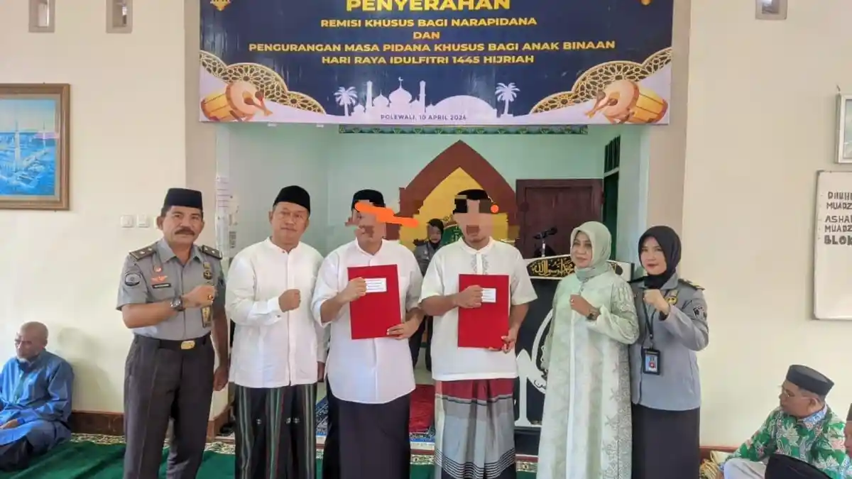 778 Narapidana se Sulbar Terima Remisi Hari Raya Idulfitri 1445 Hijriah, 1 Langsung Bebas