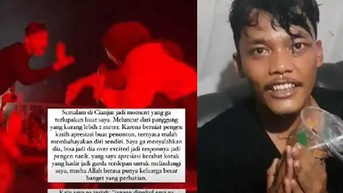 Detik-detik Tantri Kotak Ditarik Penonton hingga Jatuh dari Panggung 2 Meter, Ngaku Tak Sengaja