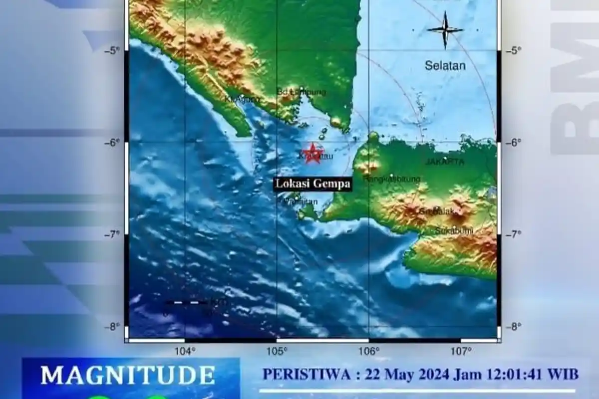 Gempa Terkini Baru Saja Getarkan Lampung Selatan Rabu 22 Mei 2024 Siang, Info Lengkap Simak BMKG
