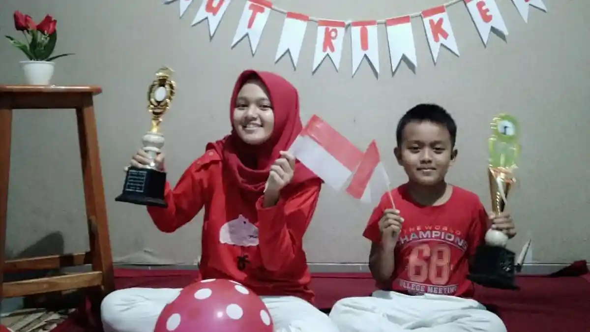 HUT ke-75 RI di Tengah Pandemi, Orang Tua di Banyumas Ini Kenalkan Lomba-lomba di Dalam Rumah