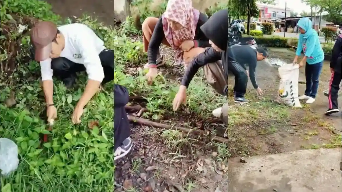 Pegawai Kantor Camat Pattallassang Takalar Kerja Bakti Jelang Ramadan