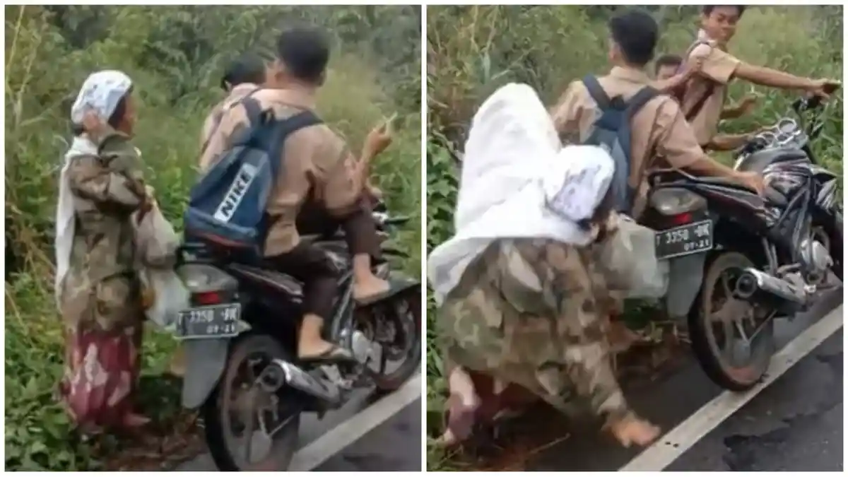 BIADAB! Gerombolan Pelajar di Tapsel Tendang Nenek-nenek Hingga Tersungkur, Pelaku Malah Tertawa