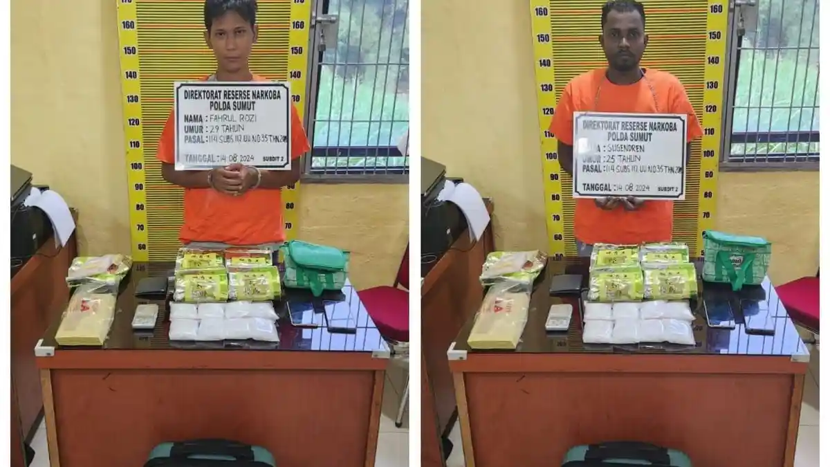 Polda Sumut Tangkap 2 Pengedar Narkotika dari Hermes Polonia, Kurang Lebih 5 Kg Sabu Diamankan