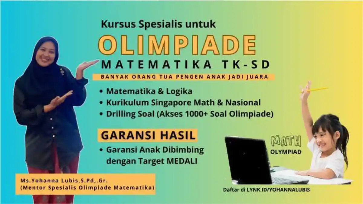 Solusi Belajar Olimpiade Matematika, Program Yohanna Lubis Bantu Anak TK SD Lebih Percaya Diri