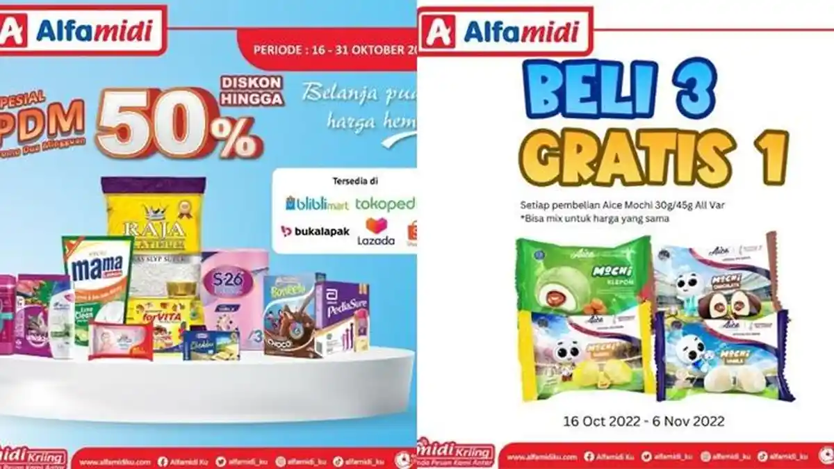 Promo Alfamidi Hari ini Rabu 19 Oktober 2022, Dapatkan Diskon Belanja hingga 50 Persen