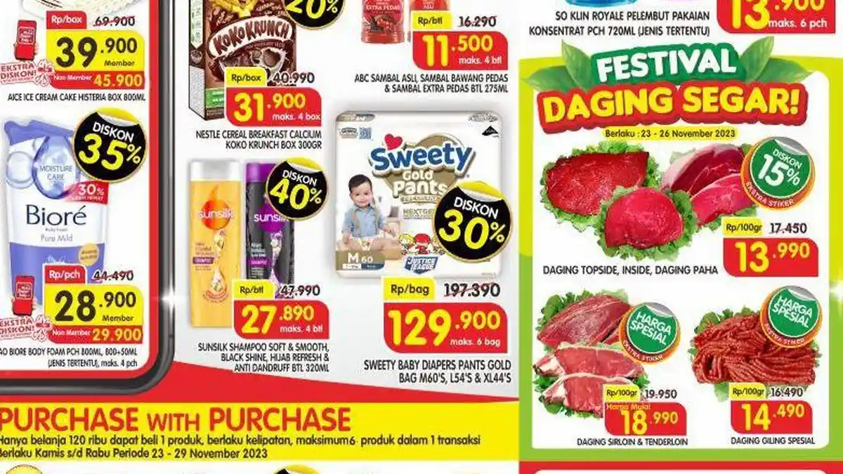 KATALOG Promo JSM Superindo Hari Ini 24 November 2023: Daging Giling Rp14.490 Biore BW Rp28.900