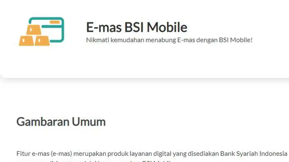 Cara dan Syarat Transaksi Emas Mudah dan Praktis via BSI Mobile