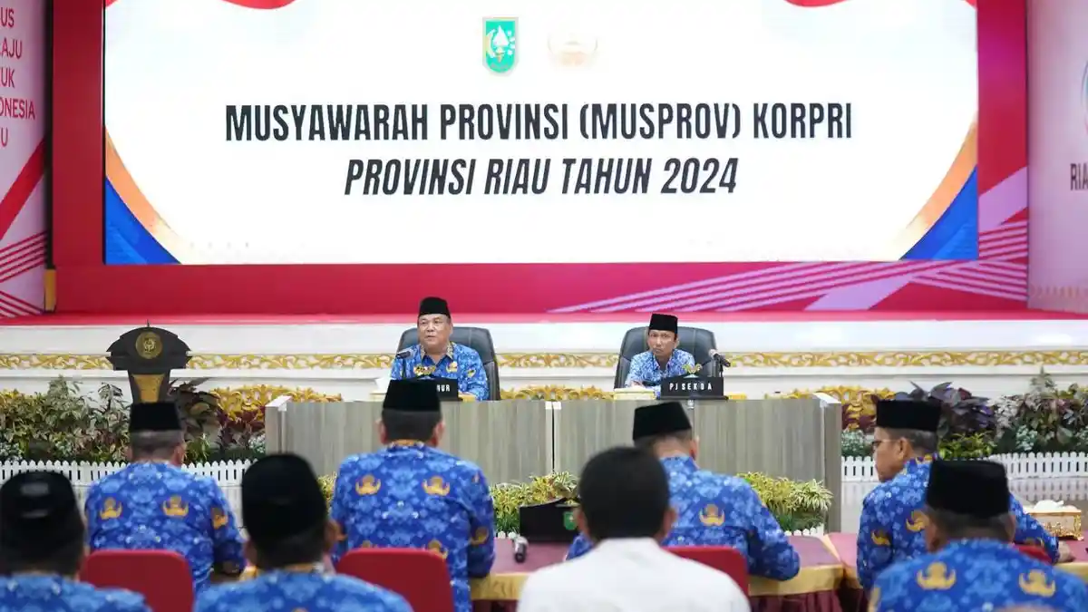 Hadiri Musprov KORPRI Riau, Pj Gubri : Harus Tetap Solid dan Kuat