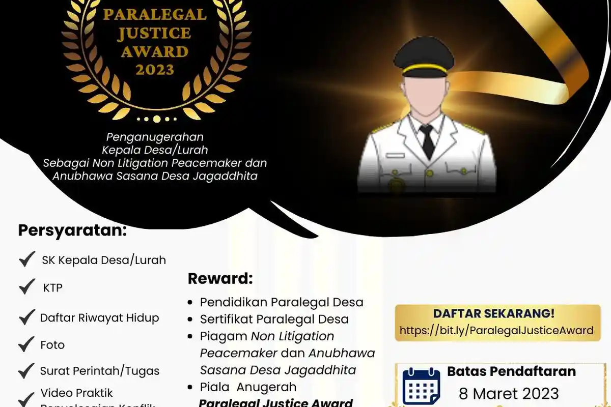 Anugerah Paralegal Justice Award, Bentuk Apresiasi kepada Kepala Desa dan Lurah Berprestasi