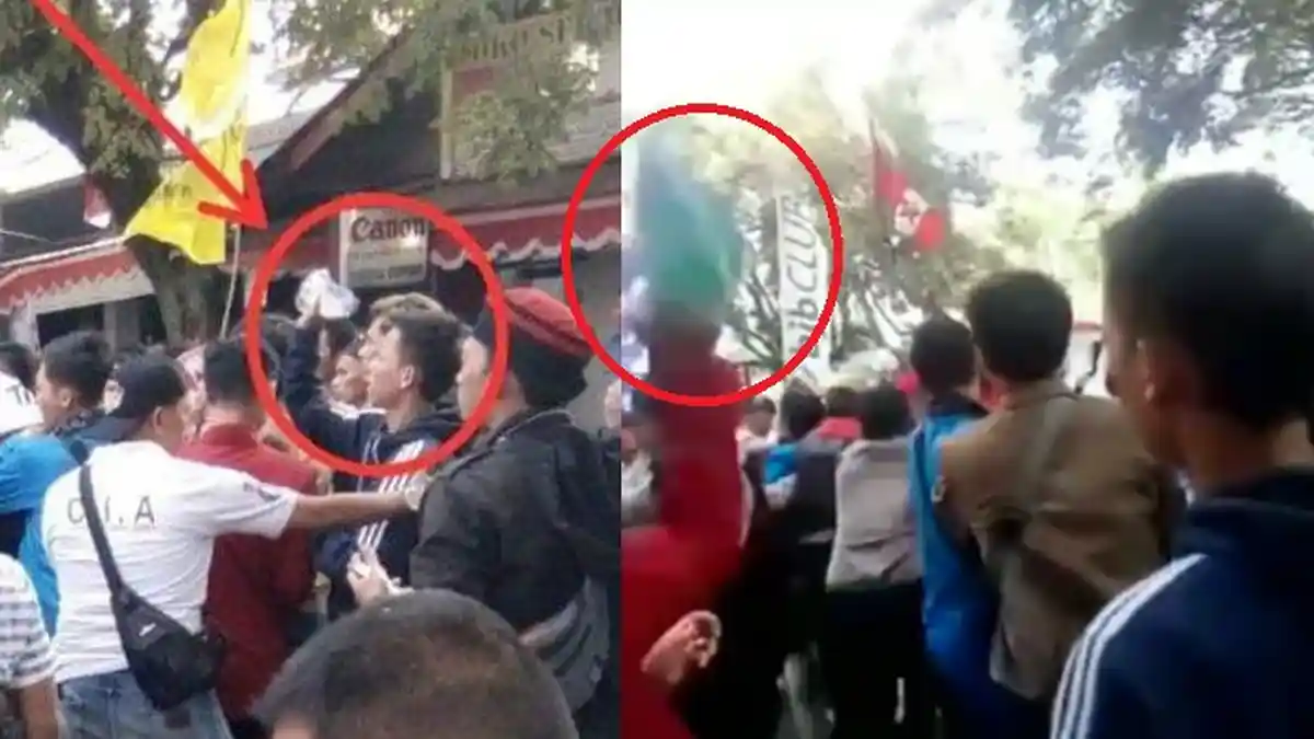 Video Gerak Lambat Pria Jas Merah Lempar Bensin di Insiden Polisi Terbakar, Api Langsung Menyambar